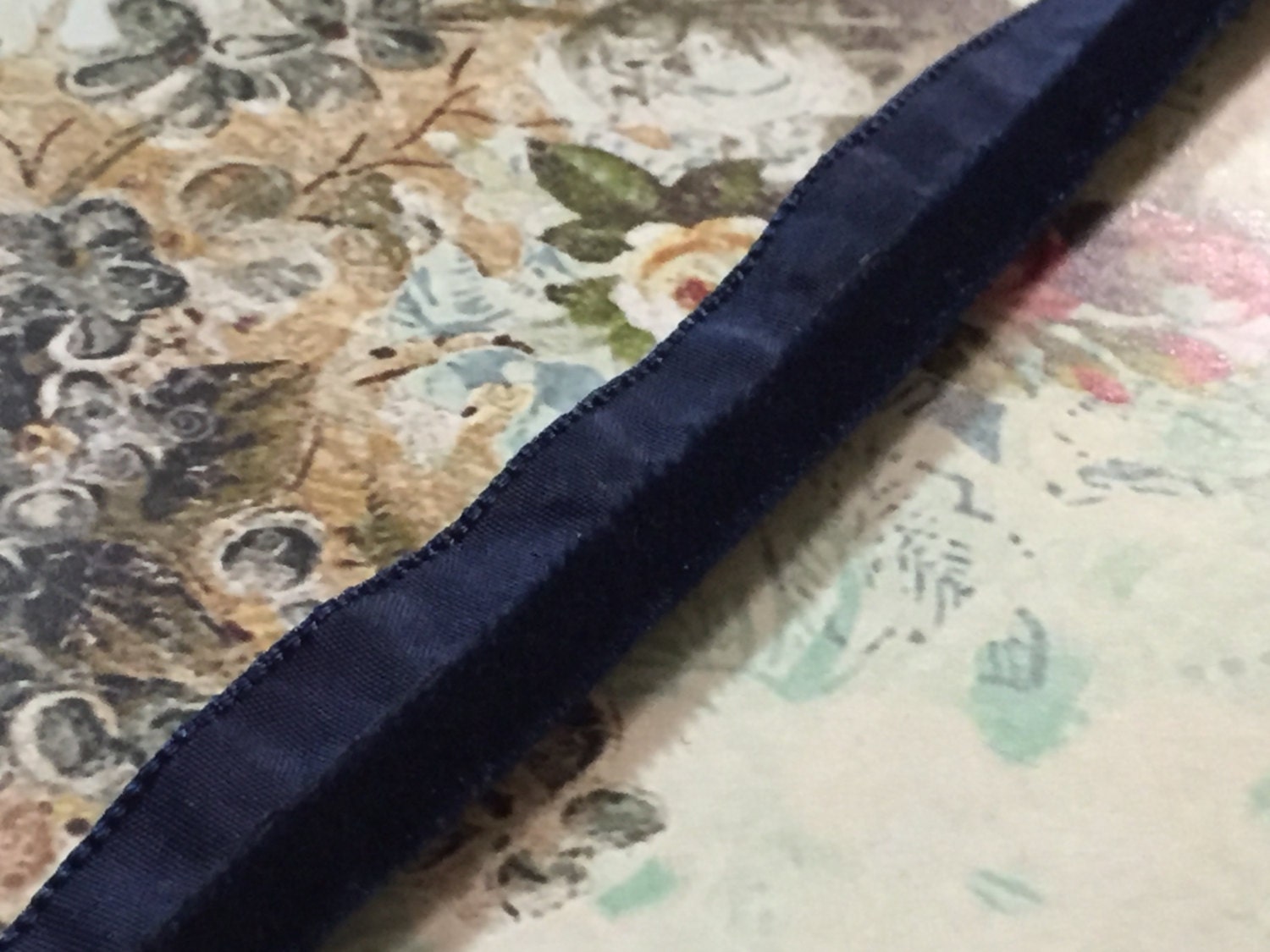 3yds 1/4 Navy Blue Velvet Piping Trim Passepoil