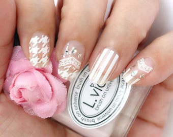 White Lace Nail Wraps
