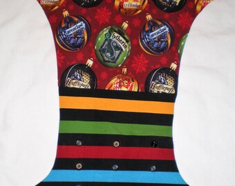 Harry Potter Christmas Ornaments Semi Custom Cloth Diaper Cover Pocket Ai2 AiO Hybrid Fitted Little Lotus Buds One Size