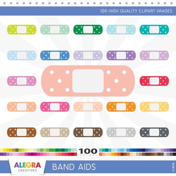 100 Band Aids clipart bandage clip art set by AlegraCreatives