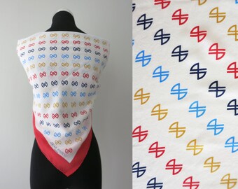 Original Jean Patou Logo Scarf Foulard "JP"
