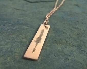 Sound Wave Necklace, Rose Gold Bar Necklace, Gift For Her, Graduation Gift, Voice Wave Necklace, I Love you gift, Rose Gold Necklace