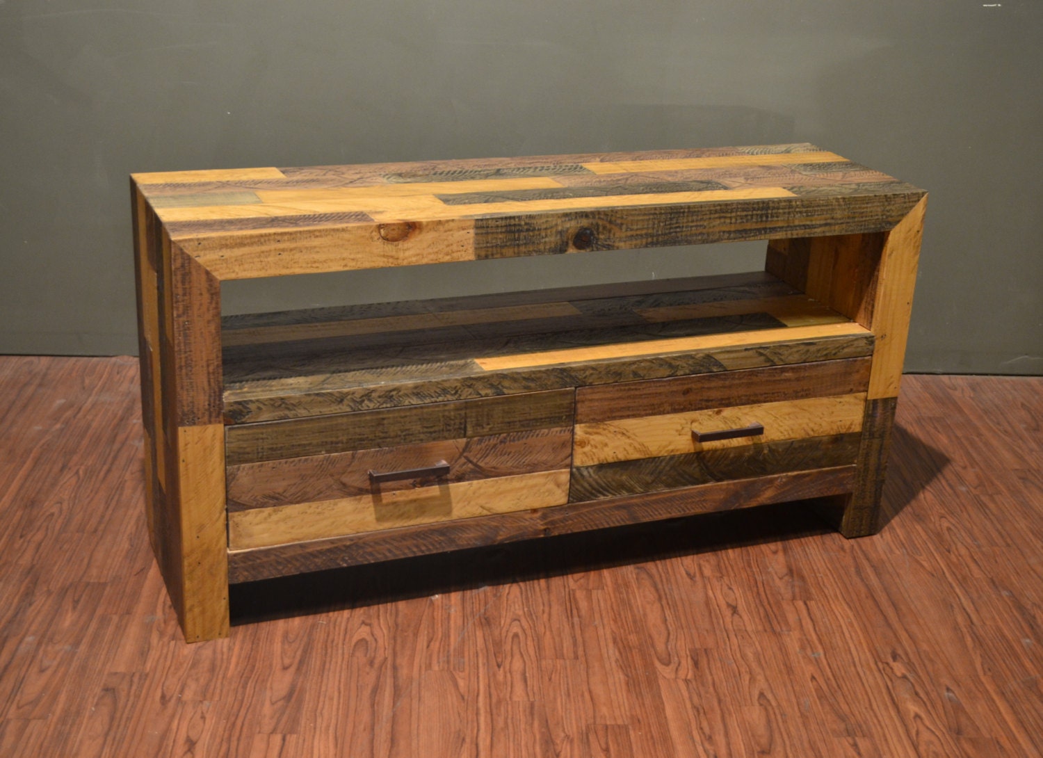 Rustic Solid Wood 55 Inches TV Stand Media Console Console
