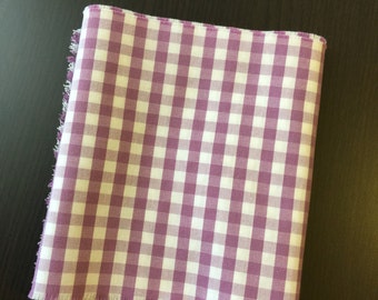 Purple Gingham Fabric. FQ. Gingham Fabric Purple Squares. Gingham Fabric Quilting Fabric Squares.