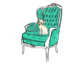 Chihuahua on Luxury Chair: Original A4