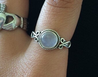 Moonstone ring, 925 Sterling Silver,Sterling Ring,Rainbow Ring,
