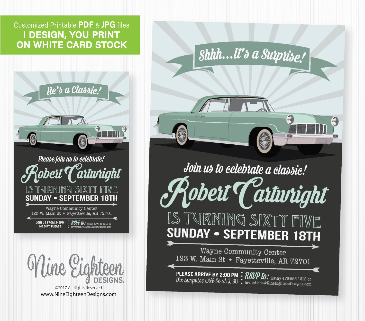 Classic Car Birthday Invitations 9