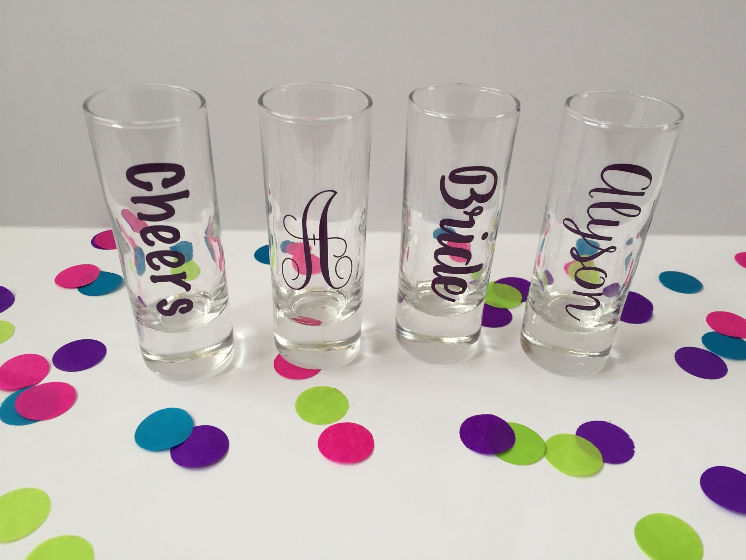 Personalized Shot Glass/Bachelorette Party Shot Glasses/Bridal