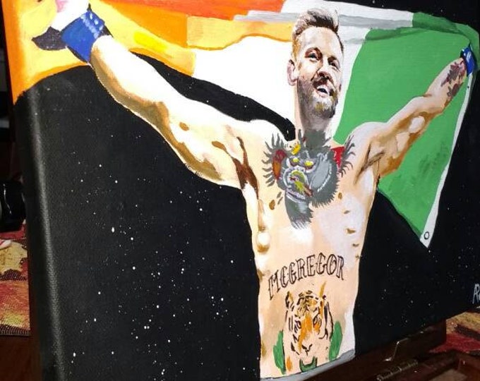 Conor McGregor painting, free shipping , UFC, champion, notorious McGregor, Irish, Valentine's day, portrait, MMA, fighter, ready to ship