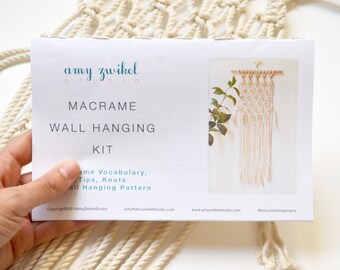 DIY Macrame Wall Hanging! Material Kit with Knot Guide & Pattern - Macrame Wall Hanging Kit - DIY Macrame Wall Hanging - Macrame Kit