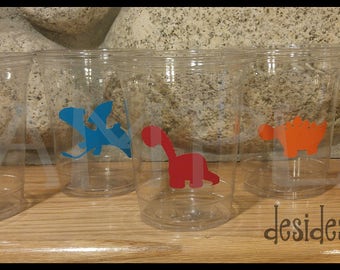 24 Assorted dinosaur vinyl decals dinosaur party Birthday party decoration dinosaur birthday party vinyl cup sticker party cup stickers dino