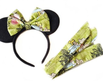 Tinkerbell Set/Matching Ears and Headwrap/Mommy and Me/Disney Ears