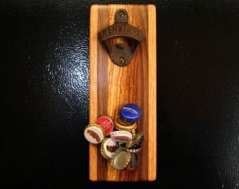 Magnetic Bottle Opener - Zebrawood, Oak & Walnut