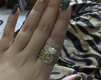 Gold and diamond buckle ring