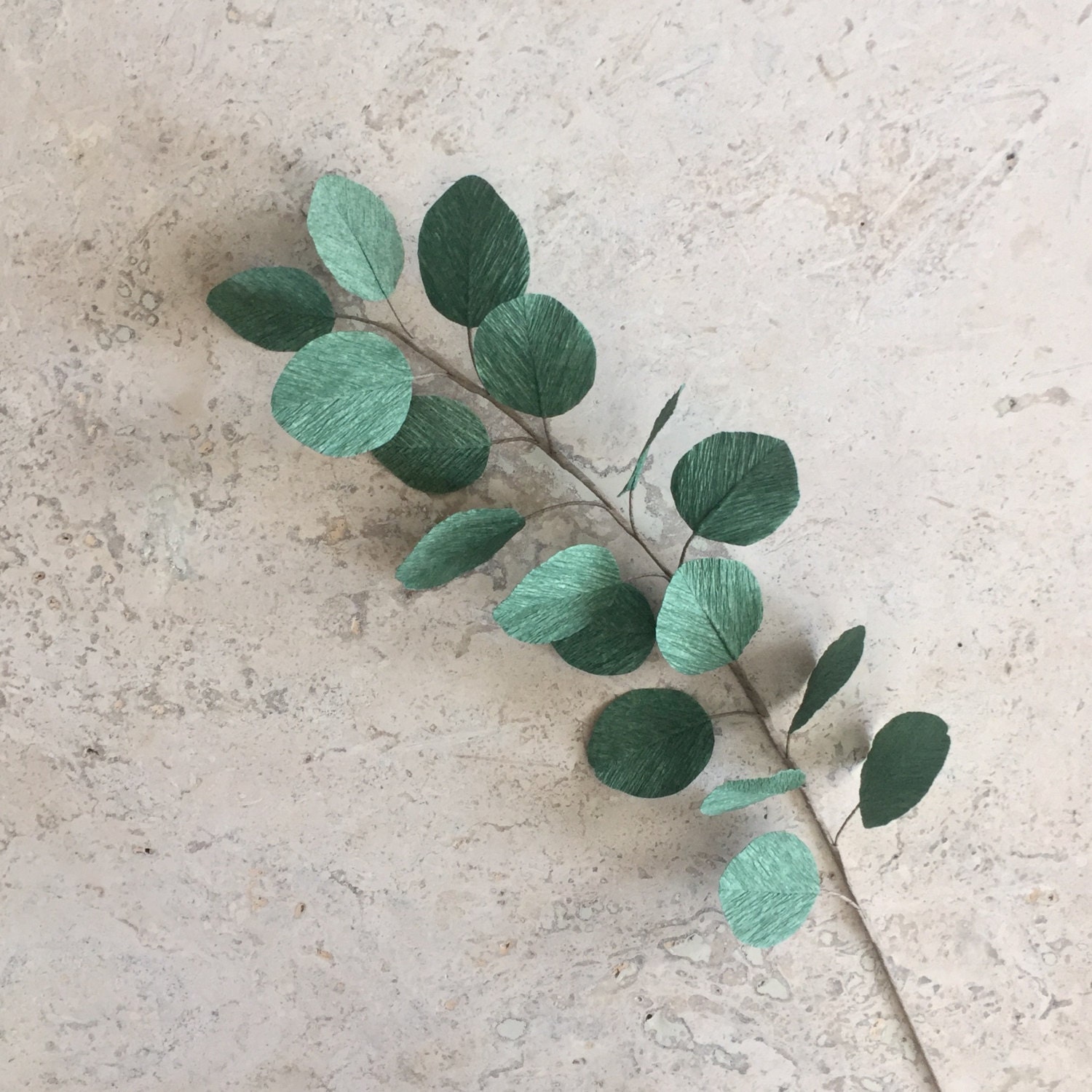 Crepe Paper Silver Dollar Eucalyptus Single Stem Greenery