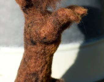 Wire Haired Dachshund - Needle Felted, One Of A Kind, Hand Made