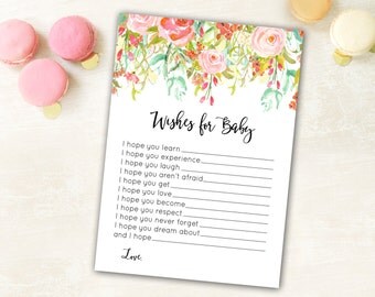 SALE Baby Boy Baby Shower Game Wishes for Baby Advice Cards