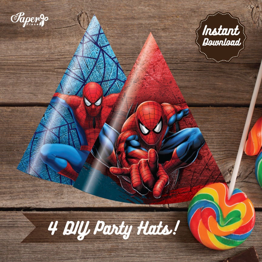 Spiderman Party Hats Printable Spiderman Birthday Party