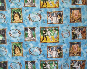 bty ~ WIZARD OF OZ ~ fabric snapshots quotes quilting treasures