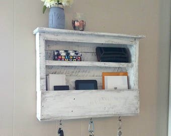 Entryway Organizer, Key Hooks, Mail Organizer, Wall Organizer