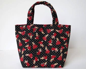Girl's Bag, Mini Tote Bag, Kids Bag, Handbag for Girls, Cute Bunny Fabric, Easter Gift, Gift for Little Girl, Girls Accessories, Cute Bunny