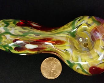Inside out borosilicate glass pipe with flowers