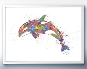 Killer Whale Sea Animal Watercolor Art Print - Watercolor Painting - Sea Life Watercolor Art Painting - Home Decor - House Warming Gift