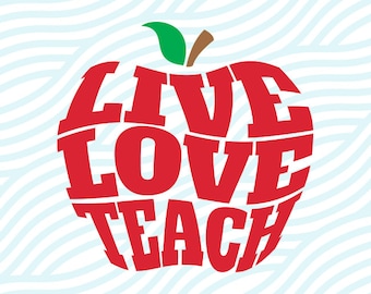 Download Live love teach svg | Etsy