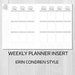 Weekly Planner Printable Erin Condren Style Undated Week on