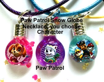 Paw Patrol snow globe necklace,jewelry,necklace,bracelet,earrings,gifts,paw patrol,everest,charms,charm,pendant,kids jewelry,kids necklace