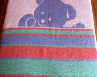 Vintage Vroom & Dreesmann babydeken / baby blanket / bettdecke / bebe couverture / plaid, 1970s