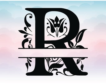 Split monogram Svg letter Monogram Regal split Alphabet Vector files for silhouette Font for cricut Regal font svg Monogram vector font