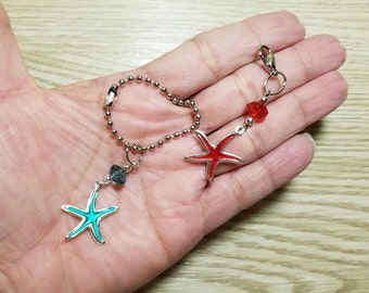 10 Pieces - Starfish Party Favors - Zipper Pulls