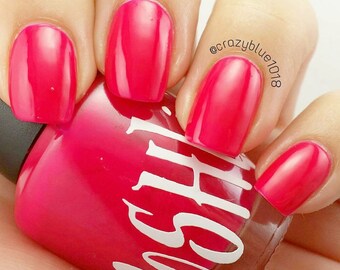Unique "Pinks A Punch" Neon Pink (Fluorescent) Nail Polish Full Size 15ml Bottle