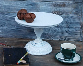 12" Wedding Cake Stand Wooden Cake Stand Topper Cake stands White Cake Stand