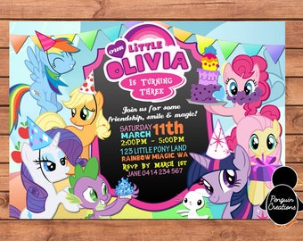 My Little Pony Invitation. My Little Pony Birthday Party. Party Supplies. Baby Shower.