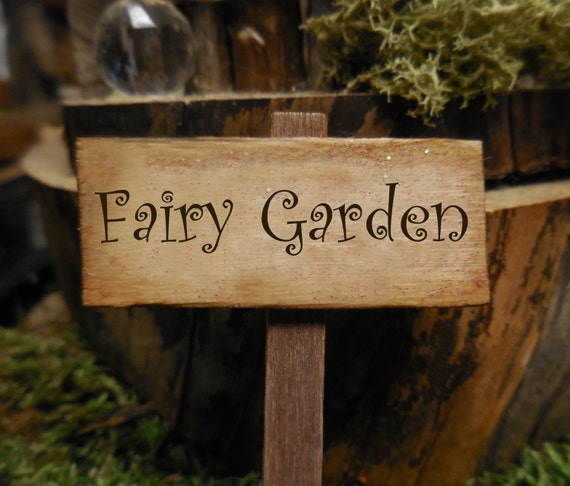 Faerie Signs Miniature Wooden Fairy Garden Sign Fairy