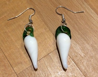 White Radish Earrings Vegetable Earrings Radish Jewelry Vegetable Jewelry Weird Earrings Weird Jewelry Gift for Farmer Farmer Gift