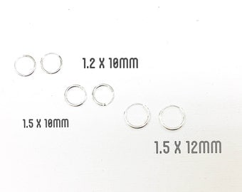 Sterling Silver Hoop Earrings | Tiny Silver Hoop Earrings | Cartlidge Earrings | 10mm and 12mm Hoop Earrings s925