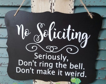 No Soliciting Sign Do Not Ring the Doorbell Sleeping Baby