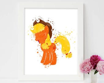 My Little Pony, Rarity, Rainbow Dash, Apple Jack,Twilight Sparkle,my little pony painting,my little pony celestia print,my little pony print