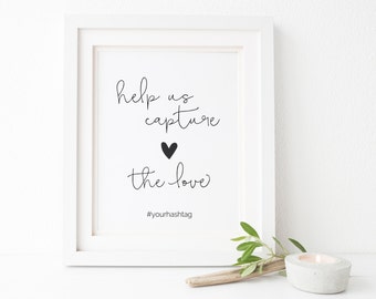 Capture the Love, Capture the Love Sign, Wedding Hashtag Sign, Printable Wedding Sign, Instagram Sign, Social Media Sign, Hashtag Sign