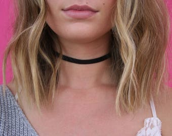 Black Leather Choker, Vegan Leather Choker, Skinny Leather Choker, Leather Choker, Black Choker, Vegan Choker, Vegan Leather (A31)