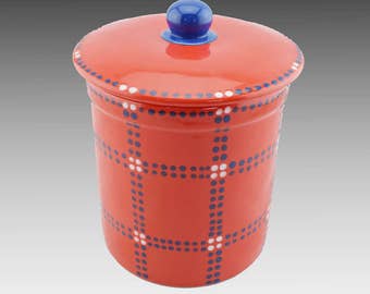 Cookie Jar - Ceramic Cookie Jar - Kitchen Canister - Large Cookie Jar - Kitchen Storage - Colorful Cookie Jar - Red Cookie Jar -Kitchen jar