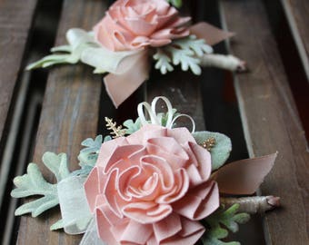 Peach Garden Rose Boutonniere sola boutonniere | etsy Peach Garden Rose Boutonniere sola boutonniere | etsy