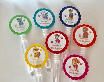 Paw Patrol Birthday party favors Bubbles BUBBLE WANDS set of 12