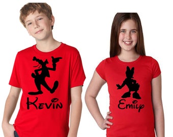 Family Disney Shirts Mickey and Friends Customized with Name T Shirts for the Whole Family Choose From Minnie, Donald, Goofy, Pluto and more