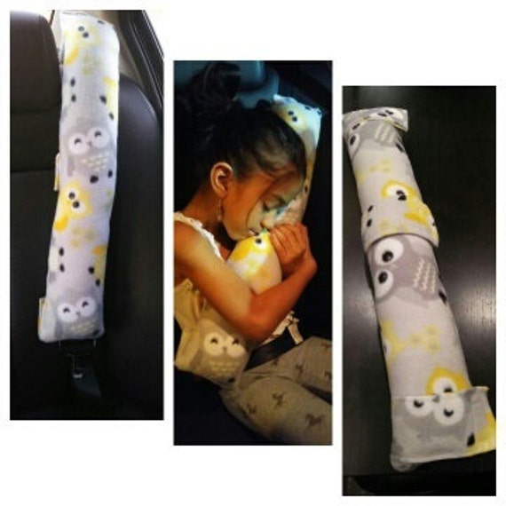 Fleece Seat Belt Pillow with Velcro Straps Toddlers or