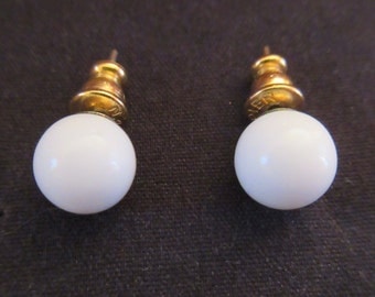 Pair of Small Round Enamel Napier Earrings