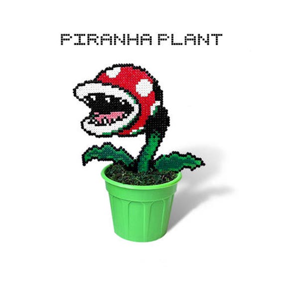 Piranha Plant XL Super Mario 8 bit Plant Decoration in Pot